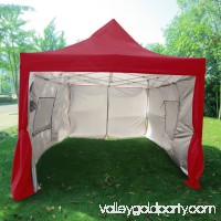 Quictent Privacy 10x15 EZ Pop Up Canopy Party Tent Gazebo 100% Waterproof with Sides and Mesh Windows Red   